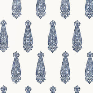 Schumacher Wallpaper Katara Paisley Delft 5005331