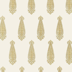 Schumacher Wallpaper Katara Paisley Straw 5005332