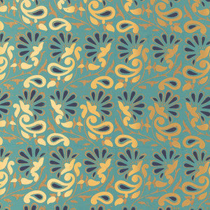 Schumacher Wallpaper Rampura Turquoise 5005343
