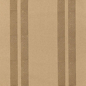 Schumacher Wallpaper Greek Key Stripe Tabac 5005364