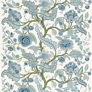 Schumacher Fabric Sinhala Linen Print Sky 174812