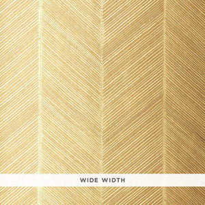 Schumacher Wallpaper Chevron Texture White Gold 5005651