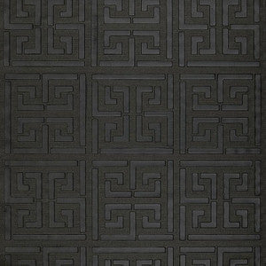 Schumacher Wallpaper Greek Key Sisal Jet 5005692