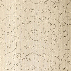 Schumacher Wallpaper Beaded Scroll Aged Silver 5005720