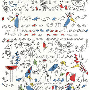 Schumacher Fabric Aviary Multi On White 174771