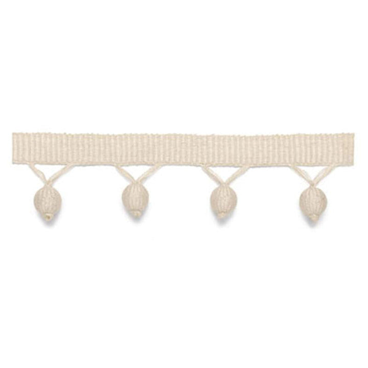 Delray Bobble Fringe Vanilla 63140 by Schumacher Designer Trim Plein Air Trimmiings - Swanky Fabrics -