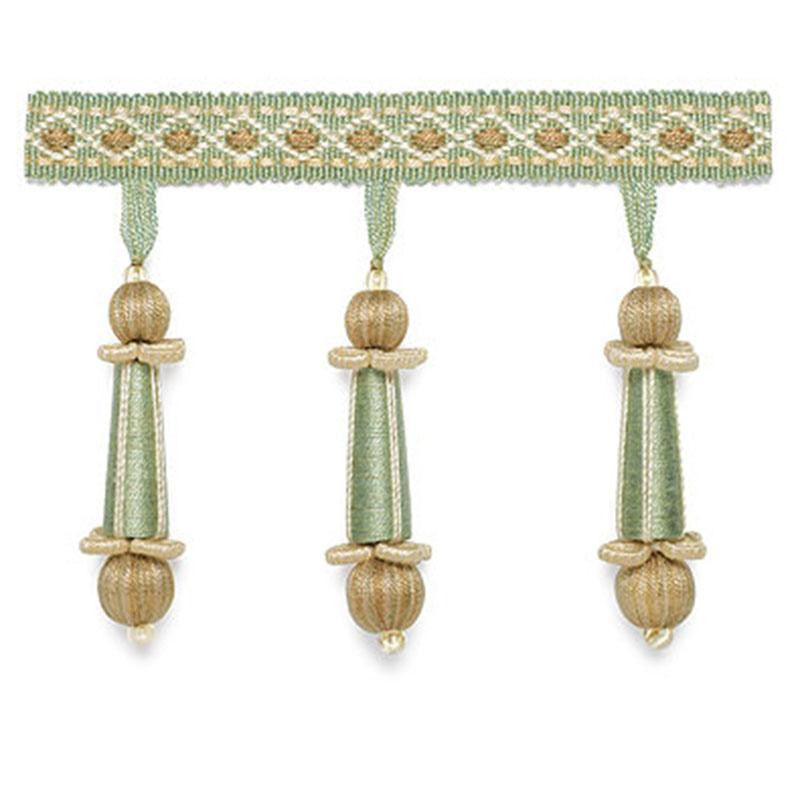 Addington Molded Tassel Fringe Mineral 63282 by Schumacher Designer Trim Somerset - Swanky Fabrics -