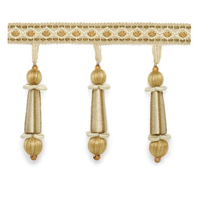 Addington Molded Tassel Fringe Champagne 63283 by Schumacher Designer Trim Somerset - Swanky Fabrics -