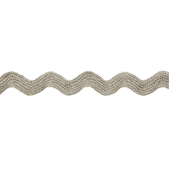 Laurent Linen Rickrack String 65470 by Schumacher Designer Trim Au Naturel - Swanky Fabrics -