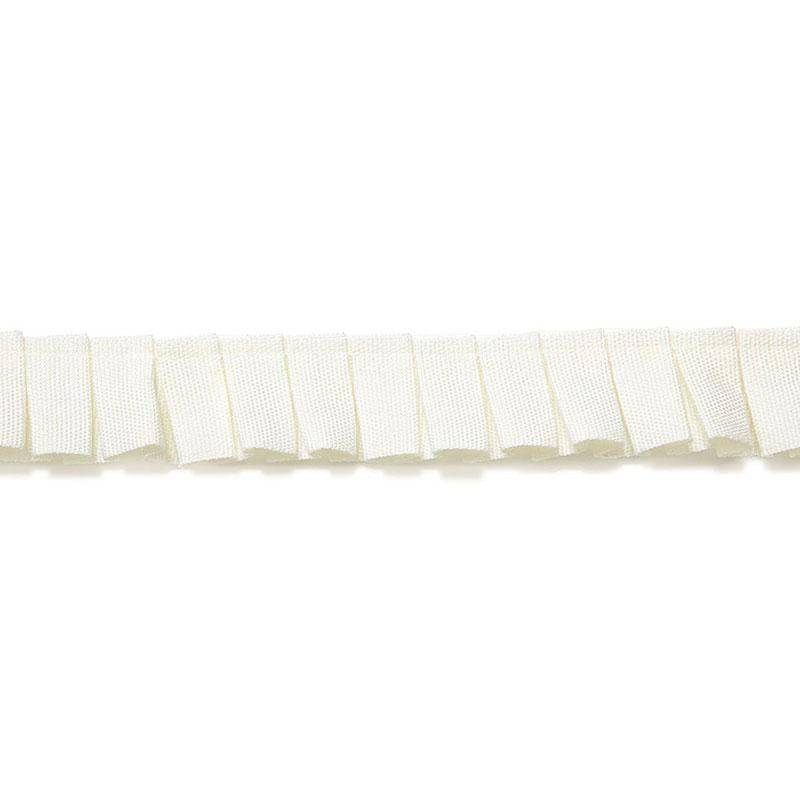 Colette Pleated Ruche Blanc 65480 by Schumacher Designer Trim Au Naturel - Swanky Fabrics -