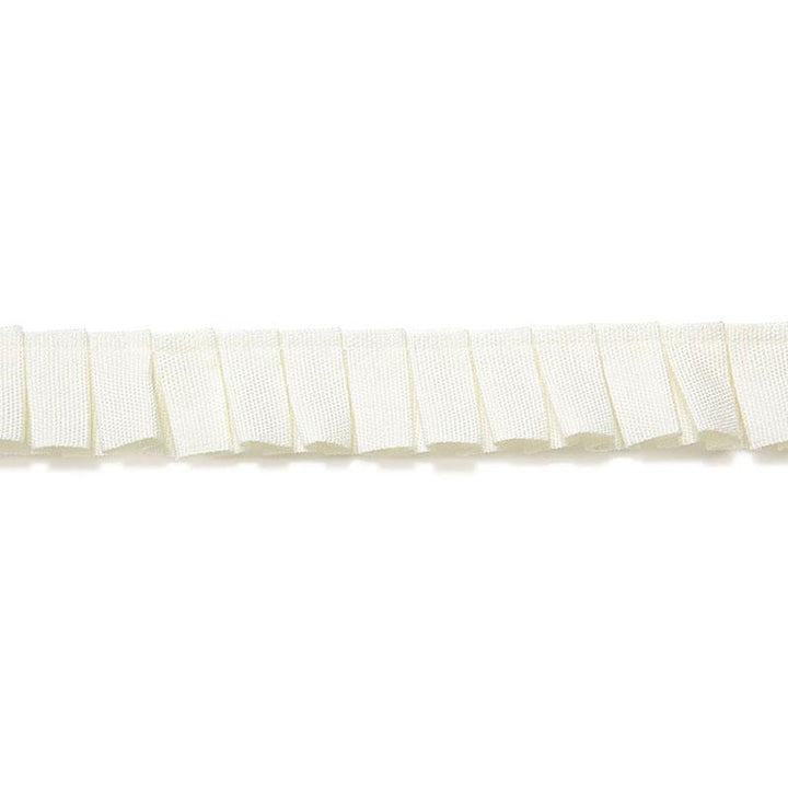 Colette Pleated Ruche Blanc 65480 by Schumacher Designer Trim Au Naturel - Swanky Fabrics -