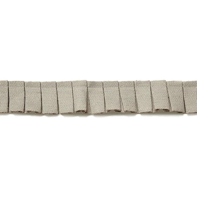Colette Pleated Ruche Greige 65481 by Schumacher Designer Trim Au Naturel - Swanky Fabrics -