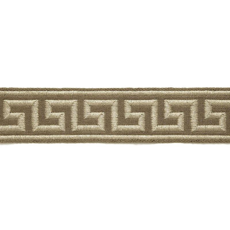 Dominique Linen Tape Greige 65560 by Schumacher Designer Trim Au Naturel 1.75" - Swanky Fabrics -