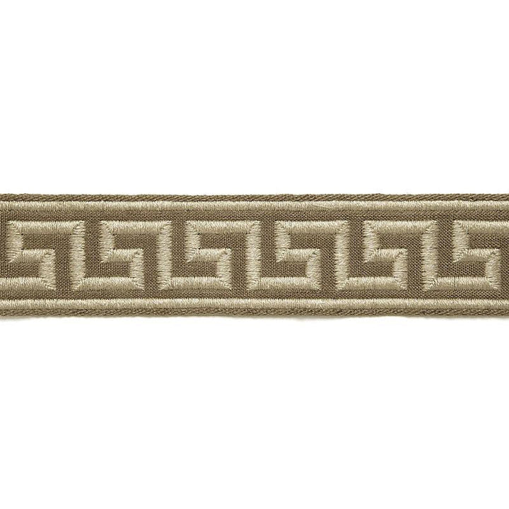 Dominique Linen Tape Greige 65560 by Schumacher Designer Trim Au Naturel 1.75" - Swanky Fabrics -