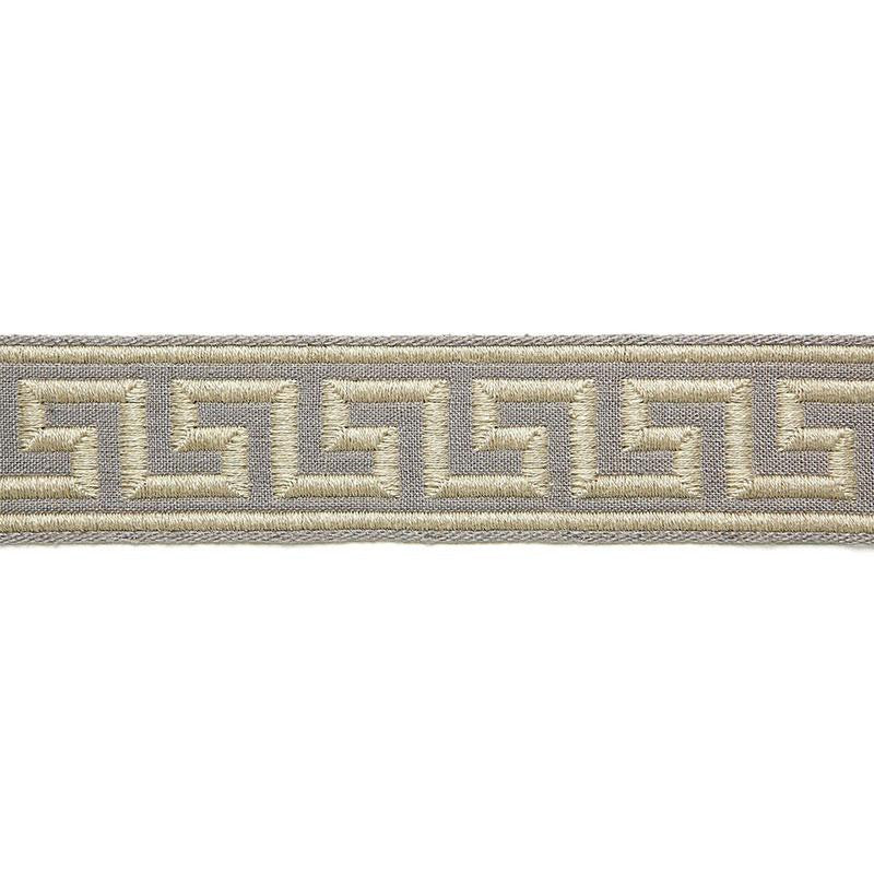 Dominique Linen Tape Zinc 65561 by Schumacher Designer Trim Au Naturel 1.75" - Swanky Fabrics -