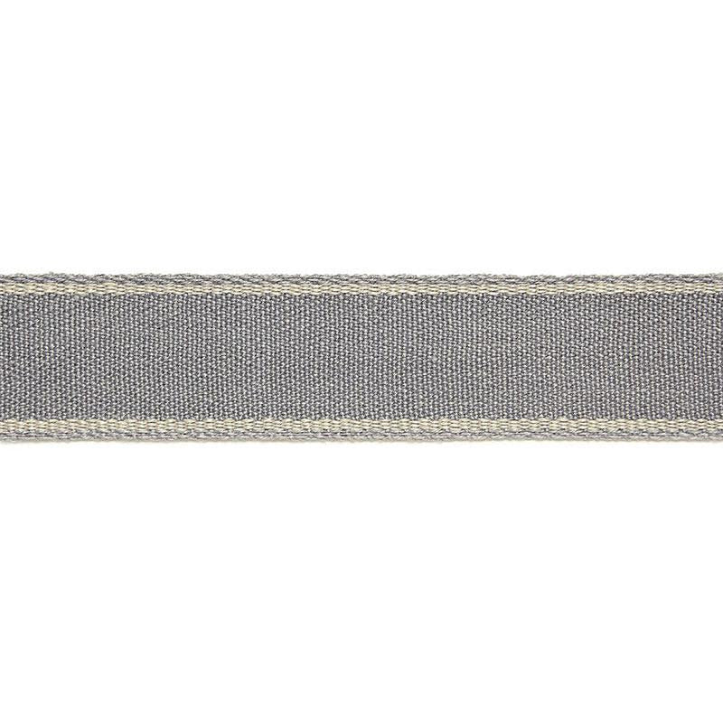 Rene Linen Tape Zinc 65571 by Schumacher Designer Trim Au Naturel - Swanky Fabrics -