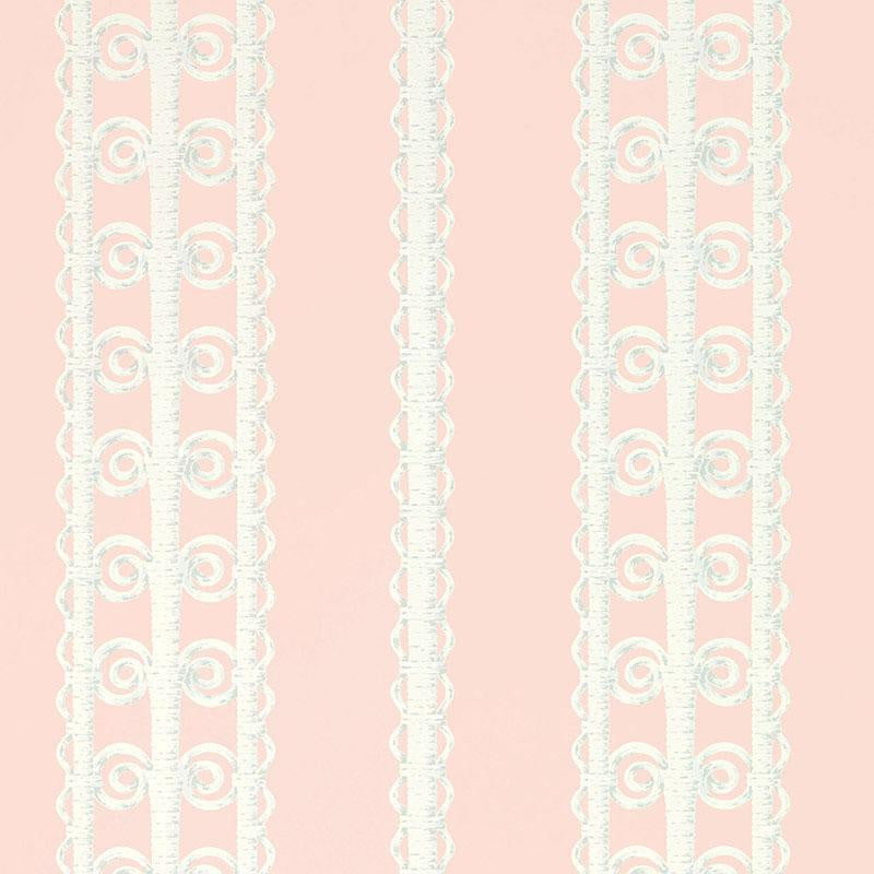 Wicker Stripe Frangipani 5007721 by Schumacher Designer Wallpaper Celerie Kemble 13.5" - Swanky Fabrics -
