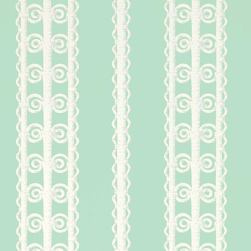 Wicker Stripe Lovely Day 5007723 by Schumacher Designer Wallpaper Celerie Kemble 13.5" - Swanky Fabrics -