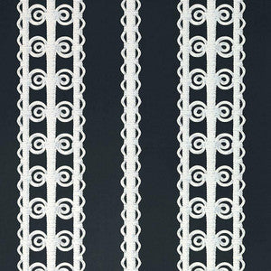Schumacher Wallpaper Wicker Stripe Licorice 5007724