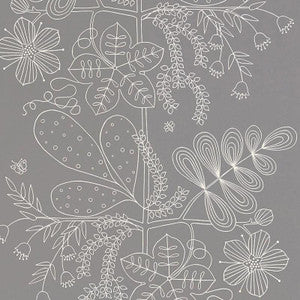Schumacher Wallpaper Blommen Smoke 5007491