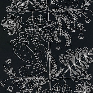 Schumacher Wallpaper Blommen Ebony 5007494