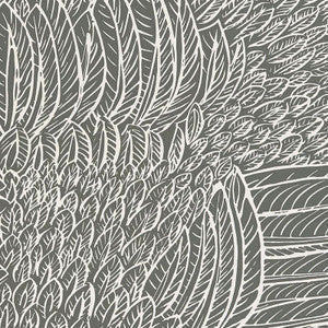 Schumacher Wallpaper Featherfest Slate 5007564