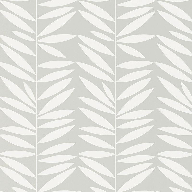 Leaf Stripe Mist 5007510 by Schumacher Designer Wallpaper Drawn From Nature 6.75" - Swanky Fabrics -