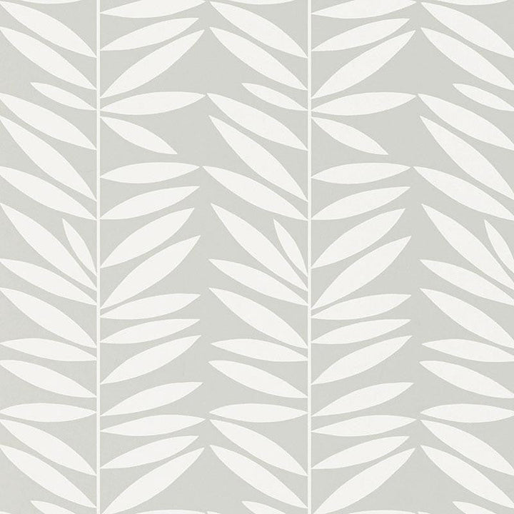 Leaf Stripe Mist 5007510 by Schumacher Designer Wallpaper Drawn From Nature 6.75" - Swanky Fabrics -
