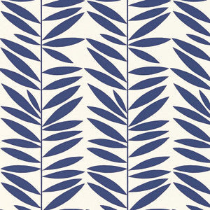 Schumacher Wallpaper Leaf Stripe Marine 5007512