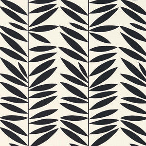 Schumacher Wallpaper Leaf Stripe Ebony 5007513