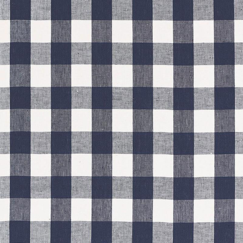 Key West Check Navy 68015 by Schumacher Designer Fabric Calypso 4.12" - Swanky Fabrics -