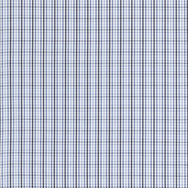Bahama Check Cornflower 68052 by Schumacher Designer Fabric Calypso 1.38" - Swanky Fabrics -