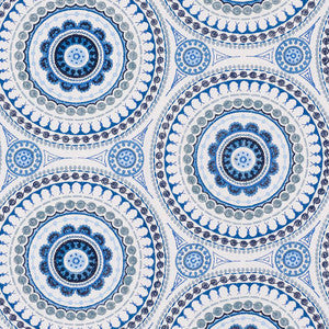 Schumacher Fabric Idris Embroidery Blues 71952