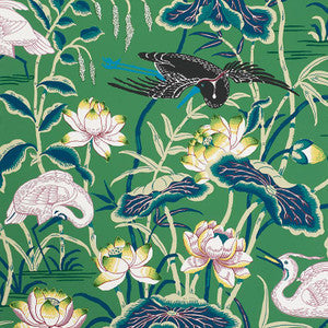 Schumacher Wallpaper Lotus Garden Jade 5008430