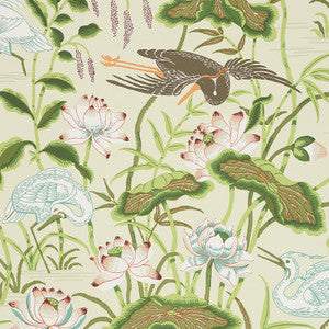Schumacher Wallpaper Lotus Garden Parchment 5008431