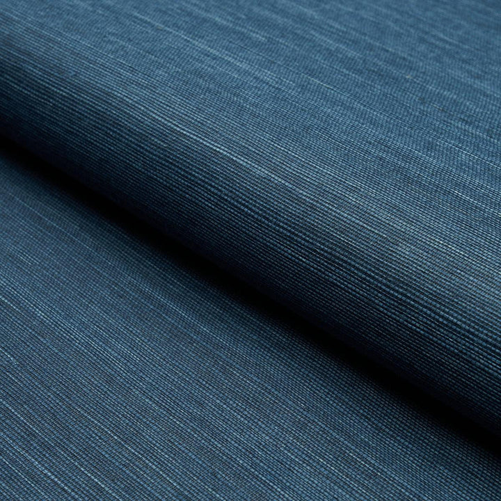 Haruki Sisal Indigo 5004722 by Schumacher Designer Wallpaper Perfect Basics: Haruki Sisal - Swanky Fabrics -