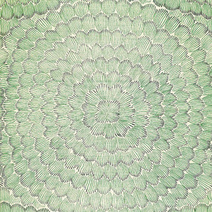 Schumacher Wallpaper Feather Bloom Sisal Emerald & Ore 5006072