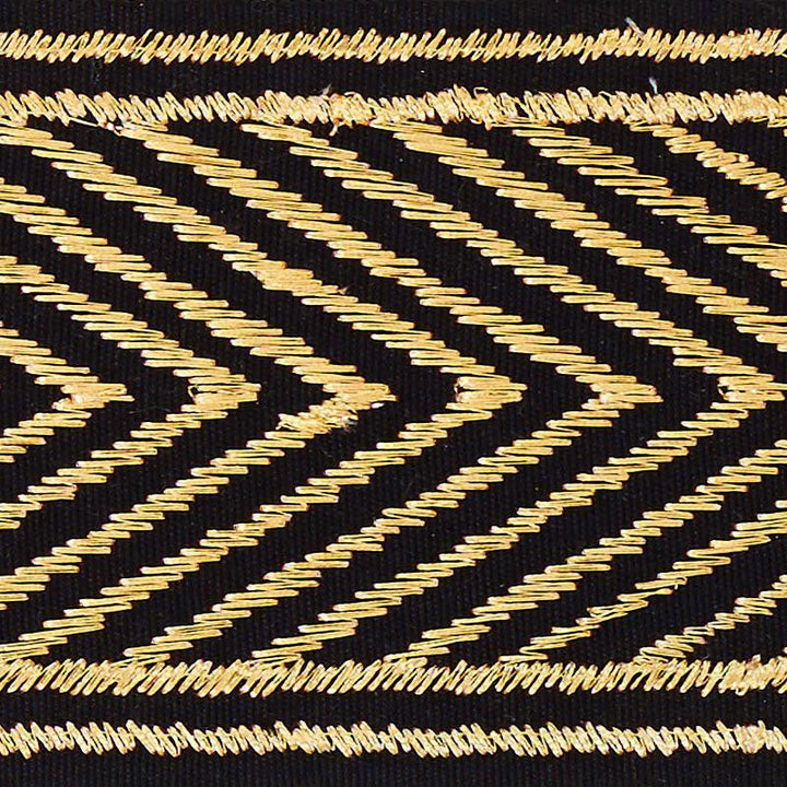 Nicholson Metallic Tape Gilt 70360 by Schumacher Designer Trim Regine 2.75" - Swanky Fabrics -