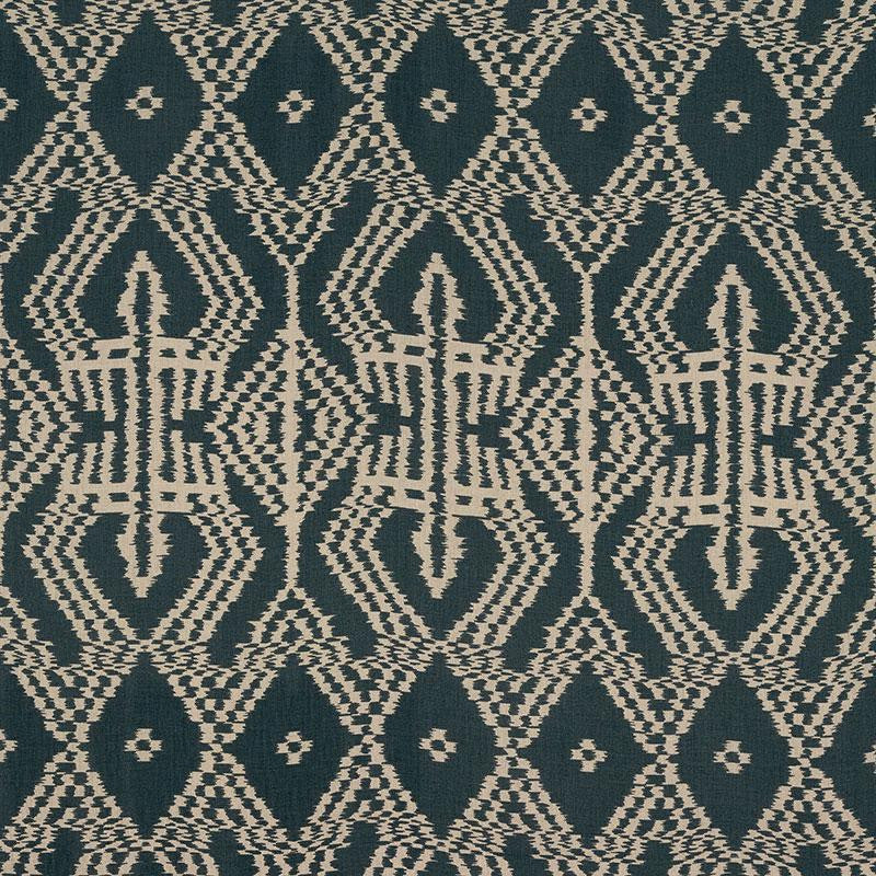 Asaka Ikat Charcoal 176094 by Schumacher Designer Fabric Ikat Collection 13.38" - Swanky Fabrics -