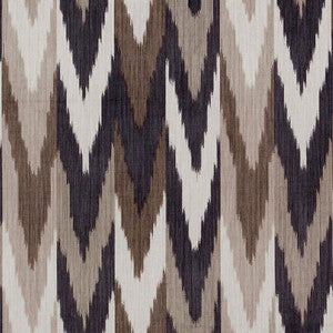 Schumacher Fabric Kashgar Velvet Ikat Carbon & Teak 176101