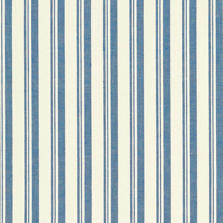 Capri Navy/White 69443 by Schumacher Designer Fabric Miles Redd 1.62" - Swanky Fabrics -