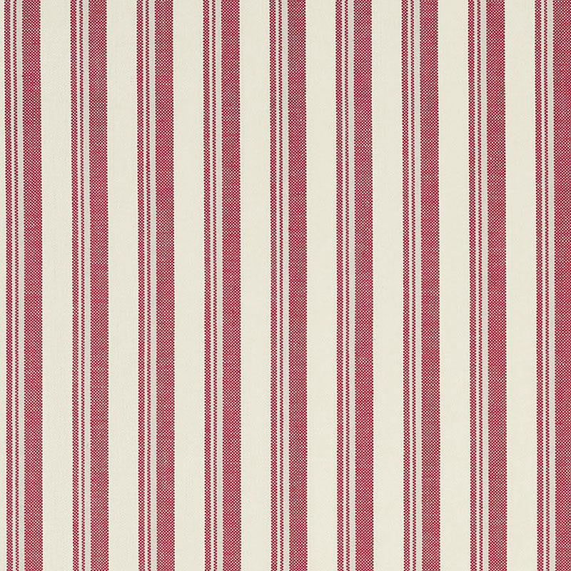 Capri Red/White 69445 by Schumacher Designer Fabric Miles Redd 1.62" - Swanky Fabrics -