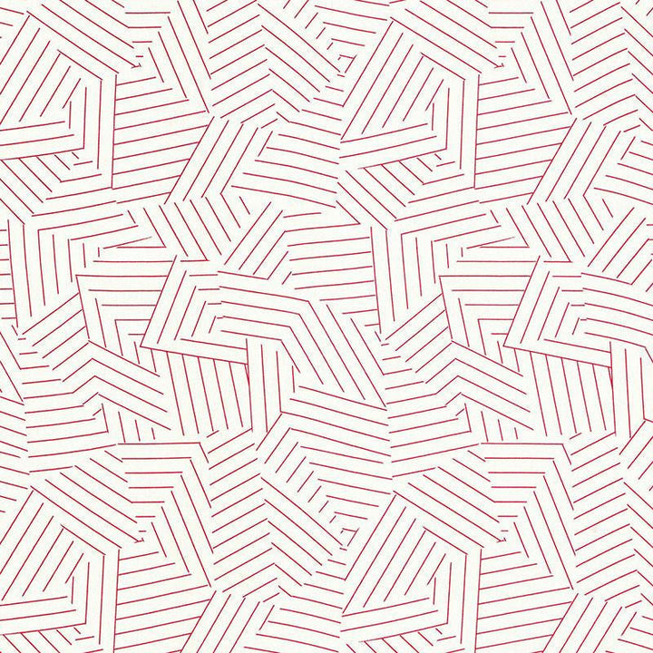 Deconstructed Stripe Red 176051 by Schumacher Designer Fabric Miles Redd 13.5" - Swanky Fabrics -