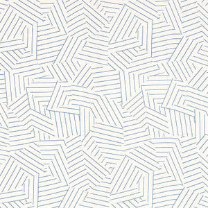 Schumacher Fabric Deconstructed Stripe Cobalt 176052