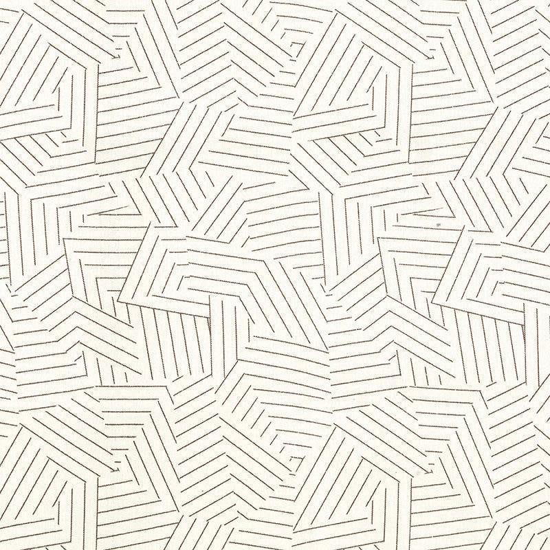 Deconstructed Stripe Greige 176053 by Schumacher Designer Fabric Miles Redd 13.5" - Swanky Fabrics -
