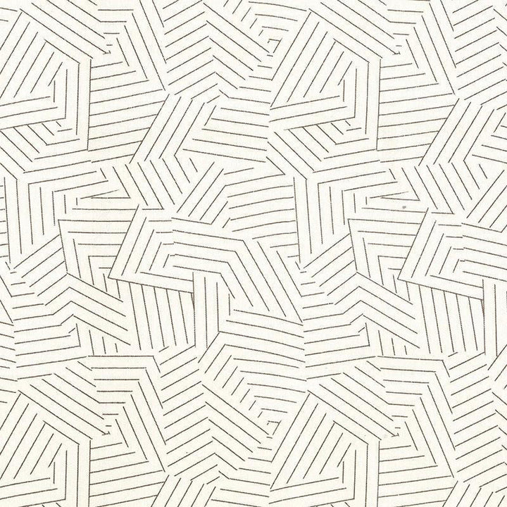 Deconstructed Stripe Greige 176053 by Schumacher Designer Fabric Miles Redd 13.5" - Swanky Fabrics -