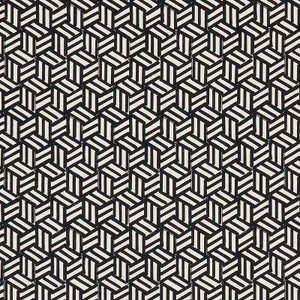 Schumacher Fabric Tumbling Blocks Black 176043