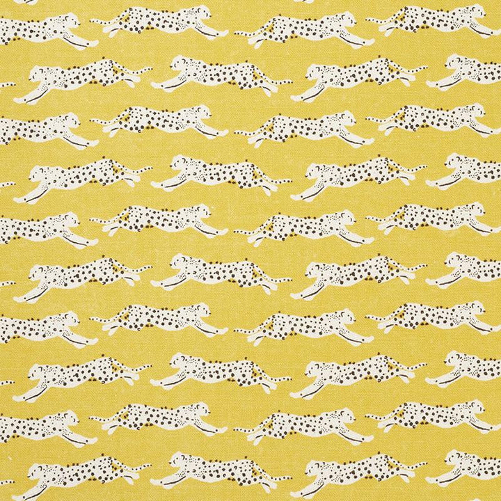Leaping Leopards Yellow 177740 by Schumacher Designer Fabric Essentials: Small-Scale Prints 5.0" - Swanky Fabrics -