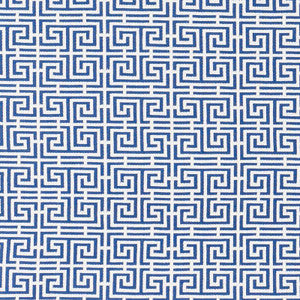 Schumacher Fabric Chinois Fret Blue/White 70561