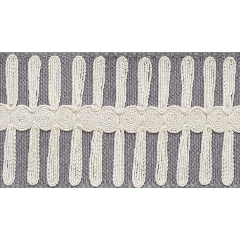 Castille Tape Grey 70745 by Schumacher Designer Trim Statement Tapes - Swanky Fabrics -
